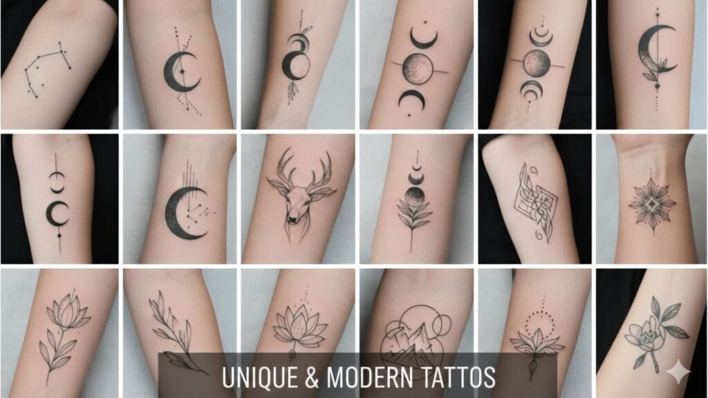 A cute feminine hand tattoo featuring tiny hearts and a small butterfly on the side of a woman’s hand.