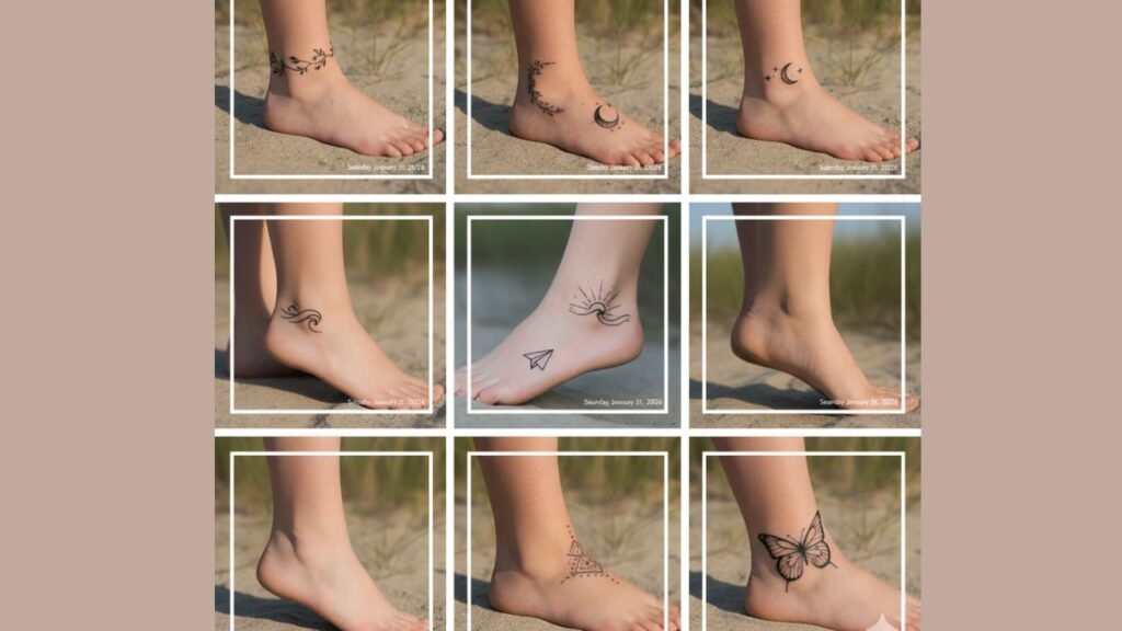Small foot tattoo for women featuring a delicate and minimalist design on the top of the foot