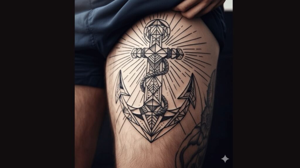 Cute leg tattoo featuring a small minimal design on the calf, blending playful charm with masculine style.