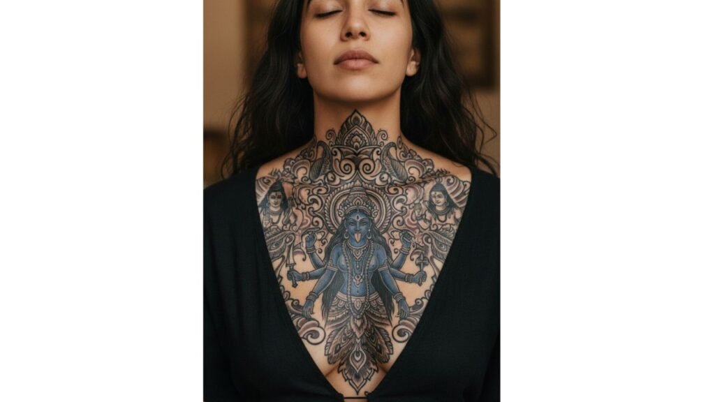 Woman Full Chest Tattoo Ideas