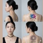 Arrow neck tattoo for women featuring minimal or detailed arrows symbolizing direction, ambition, and strength.