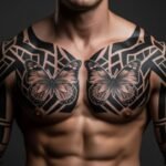 Two butterflies tattoo with mirrored design and overlapping wings