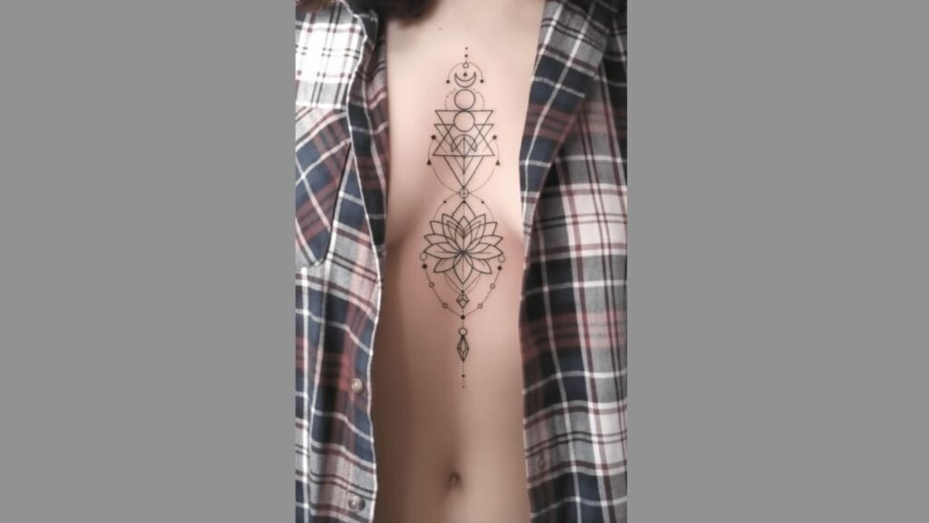Small chest tattoo for women featuring a tiny minimalist design on the upper or side chest